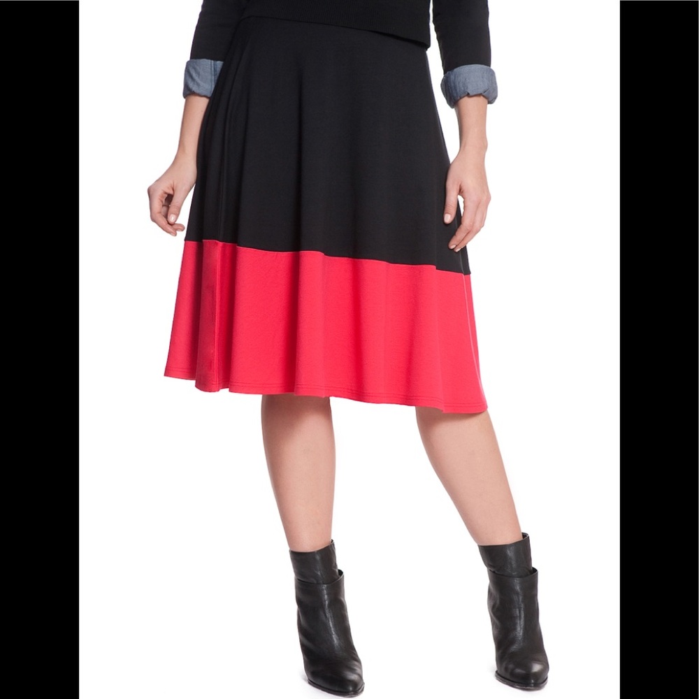 Eloquii color block midi skirt